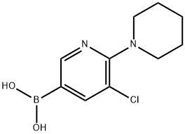 5-Chloro-6-(piperidino)pyridine-3-boronic acid 구조식 이미지