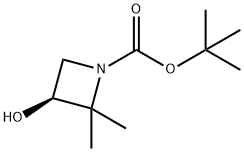 tert-butyl (3S)-3-hydroxy-2,2-dimethyl-azetidine-1-carboxylate 구조식 이미지