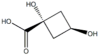 cis-1,3-dihydroxycyclobutane-1-carboxylic acid Structure