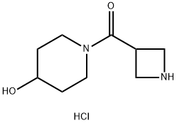 1-(azetidine-3-carbonyl)piperidin-4-ol hydrochloride Structure