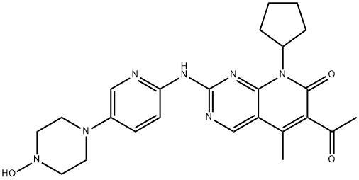 Pyrido[2,3-d]pyrimidin-7(8H)-one, 6-acetyl-8-cyclopentyl-2-[[5-(4-hydroxy-1-piperazinyl)-2-pyridinyl]amino]-5-methyl- Structure