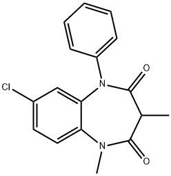 7-Chloro-1,3-dimethyl-5-phenyl-1H-1,5-benzodiazepine-2,4(3H,5H)-dione 구조식 이미지