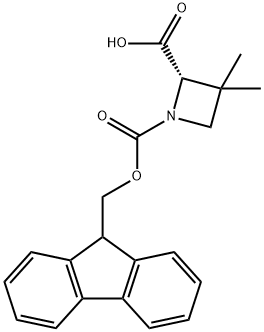 Fmoc-(S)-3,3-dimethylazetidine-2-carboxylic acid Structure