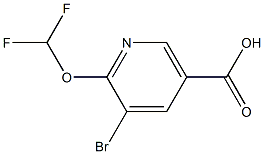 5-bromo-6-(difluoromethoxy)nicotinicacid Structure