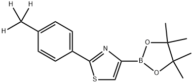 2-(4-(methyl-d3)phenyl)-4-(4,4,5,5-tetramethyl-1,3,2-dioxaborolan-2-yl)thiazole 구조식 이미지