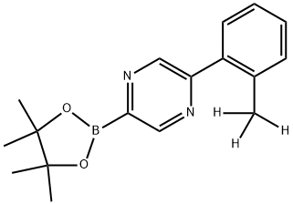 2-(2-(methyl-d3)phenyl)-5-(4,4,5,5-tetramethyl-1,3,2-dioxaborolan-2-yl)pyrazine 구조식 이미지