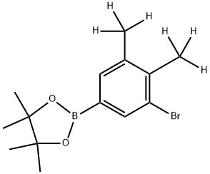 2-(3-bromo-4,5-bis(methyl-d3)phenyl)-4,4,5,5-tetramethyl-1,3,2-dioxaborolane 구조식 이미지