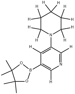 3-(piperidin-1-yl-d10)-5-(4,4,5,5-tetramethyl-1,3,2-dioxaborolan-2-yl)pyridine-2,4,6-d3 Structure