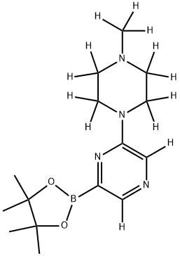 2-(4-(methyl-d3)piperazin-1-yl-2,2,3,3,5,5,6,6-d8)-6-(4,4,5,5-tetramethyl-1,3,2-dioxaborolan-2-yl)pyrazine-3,5-d2 구조식 이미지