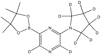 2-(pyrrolidin-1-yl-d8)-6-(4,4,5,5-tetramethyl-1,3,2-dioxaborolan-2-yl)pyrazine-3,5-d2 Structure