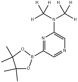 N,N-bis(methyl-d3)-6-(4,4,5,5-tetramethyl-1,3,2-dioxaborolan-2-yl)pyrazin-2-amine 구조식 이미지