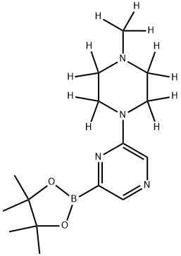 2-(4-(methyl-d3)piperazin-1-yl-2,2,3,3,5,5,6,6-d8)-6-(4,4,5,5-tetramethyl-1,3,2-dioxaborolan-2-yl)pyrazine 구조식 이미지