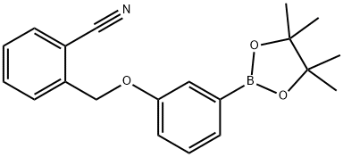 Benzonitrile, 2-[[3-(4,4,5,5-tetramethyl-1,3,2-dioxaborolan-2-yl)phenoxy]methyl]- 구조식 이미지