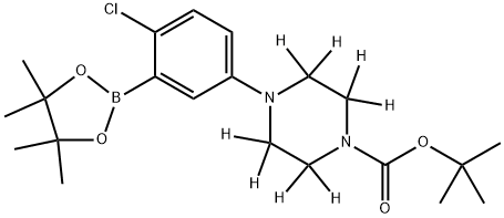 tert-butyl 4-(4-chloro-3-(4,4,5,5-tetramethyl-1,3,2-dioxaborolan-2-yl)phenyl)piperazine-1-carboxylate-2,2,3,3,5,5,6,6-d8 Structure