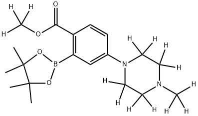 methyl-d3 4-(4-(methyl-d3)piperazin-1-yl-2,2,3,3,5,5,6,6-d8)-2-(4,4,5,5-tetramethyl-1,3,2-dioxaborolan-2-yl)benzoate Structure