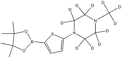 1-(methyl-d3)-4-(5-(4,4,5,5-tetramethyl-1,3,2-dioxaborolan-2-yl)thiophen-2-yl)piperazine-2,2,3,3,5,5,6,6-d8 구조식 이미지