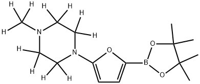 1-(methyl-d3)-4-(5-(4,4,5,5-tetramethyl-1,3,2-dioxaborolan-2-yl)furan-2-yl)piperazine-2,2,3,3,5,5,6,6-d8 구조식 이미지