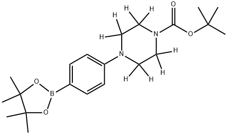 tert-butyl 4-(4-(4,4,5,5-tetramethyl-1,3,2-dioxaborolan-2-yl)phenyl)piperazine-1-carboxylate-2,2,3,3,5,5,6,6-d8 Structure