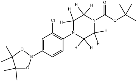 tert-butyl 4-(2-chloro-4-(4,4,5,5-tetramethyl-1,3,2-dioxaborolan-2-yl)phenyl)piperazine-1-carboxylate-2,2,3,3,5,5,6,6-d8 구조식 이미지