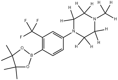 1-(methyl-d3)-4-(4-(4,4,5,5-tetramethyl-1,3,2-dioxaborolan-2-yl)-3-(trifluoromethyl)phenyl)piperazine-2,2,3,3,5,5,6,6-d8 Structure