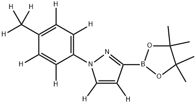 1-(4-(methyl-d3)phenyl-2,3,5,6-d4)-3-(4,4,5,5-tetramethyl-1,3,2-dioxaborolan-2-yl)-1H-pyrazole-4,5-d2 Structure