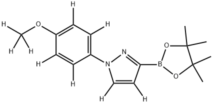 1-(4-(methoxy-d3)phenyl-2,3,5,6-d4)-3-(4,4,5,5-tetramethyl-1,3,2-dioxaborolan-2-yl)-1H-pyrazole-4,5-d2 구조식 이미지