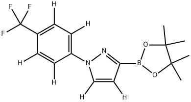 3-(4,4,5,5-tetramethyl-1,3,2-dioxaborolan-2-yl)-1-(4-(trifluoromethyl)phenyl-2,3,5,6-d4)-1H-pyrazole-4,5-d2 구조식 이미지