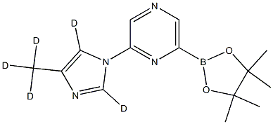 2-(4-(methyl-d3)-1H-imidazol-1-yl-2,5-d2)-6-(4,4,5,5-tetramethyl-1,3,2-dioxaborolan-2-yl)pyrazine 구조식 이미지