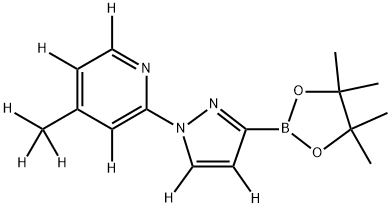 4-(methyl-d3)-2-(3-(4,4,5,5-tetramethyl-1,3,2-dioxaborolan-2-yl)-1H-pyrazol-1-yl-4,5-d2)pyridine-3,5,6-d3 Structure