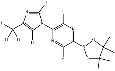 2-(4-(methyl-d3)-1H-imidazol-1-yl-2,5-d2)-5-(4,4,5,5-tetramethyl-1,3,2-dioxaborolan-2-yl)pyrazine-3,6-d2 Structure