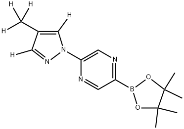 2-(4-(methyl-d3)-1H-pyrazol-1-yl-3,5-d2)-5-(4,4,5,5-tetramethyl-1,3,2-dioxaborolan-2-yl)pyrazine Structure