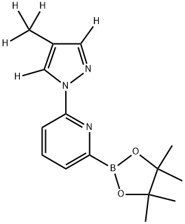 2-(4-(methyl-d3)-1H-pyrazol-1-yl-3,5-d2)-6-(4,4,5,5-tetramethyl-1,3,2-dioxaborolan-2-yl)pyridine 구조식 이미지