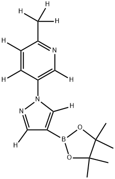 2-(methyl-d3)-5-(4-(4,4,5,5-tetramethyl-1,3,2-dioxaborolan-2-yl)-1H-pyrazol-1-yl-3,5-d2)pyridine-3,4,6-d3 Structure