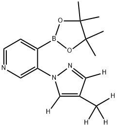 3-(4-(methyl-d3)-1H-pyrazol-1-yl-3,5-d2)-4-(4,4,5,5-tetramethyl-1,3,2-dioxaborolan-2-yl)pyridine 구조식 이미지