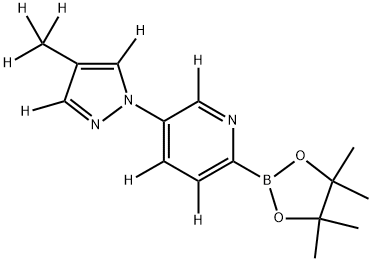 5-(4-(methyl-d3)-1H-pyrazol-1-yl-3,5-d2)-2-(4,4,5,5-tetramethyl-1,3,2-dioxaborolan-2-yl)pyridine-3,4,6-d3 Structure