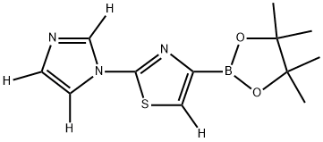 2-(1H-imidazol-1-yl-d3)-4-(4,4,5,5-tetramethyl-1,3,2-dioxaborolan-2-yl)thiazole-5-d 구조식 이미지