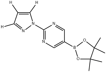 2-(1H-pyrazol-1-yl-d3)-5-(4,4,5,5-tetramethyl-1,3,2-dioxaborolan-2-yl)pyrimidine Structure