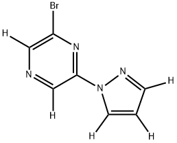 2-bromo-6-(1H-pyrazol-1-yl-d3)pyrazine-3,5-d2 Structure