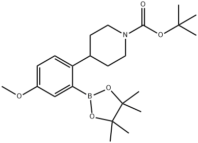 tert-butyl 4-(4-methoxy-2-(4,4,5,5-tetramethyl-1,3,2-dioxaborolan-2-yl)phenyl)piperidine-1-carboxylate Structure