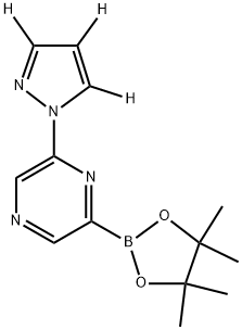 2-(1H-pyrazol-1-yl-d3)-6-(4,4,5,5-tetramethyl-1,3,2-dioxaborolan-2-yl)pyrazine 구조식 이미지