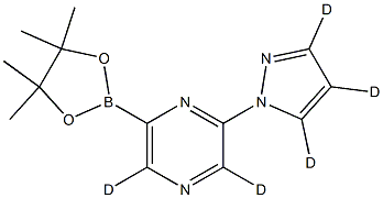 2-(1H-pyrazol-1-yl-d3)-6-(4,4,5,5-tetramethyl-1,3,2-dioxaborolan-2-yl)pyrazine-3,5-d2 Structure