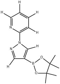 2-(4-(4,4,5,5-tetramethyl-1,3,2-dioxaborolan-2-yl)-1H-pyrazol-1-yl-3,5-d2)pyridine-3,4,5,6-d4 구조식 이미지