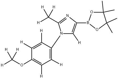 1-(4-(methoxy-d3)phenyl-2,3,5,6-d4)-2-(methyl-d3)-4-(4,4,5,5-tetramethyl-1,3,2-dioxaborolan-2-yl)-1H-imidazole-5-d 구조식 이미지