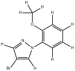 4-bromo-1-(2-(methoxy-d3)phenyl-3,4,5,6-d4)-1H-pyrazole-3,5-d2 Structure