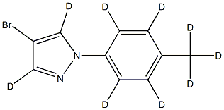 4-bromo-1-(4-(methyl-d3)phenyl-2,3,5,6-d4)-1H-pyrazole-3,5-d2 Structure