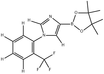 4-(4,4,5,5-tetramethyl-1,3,2-dioxaborolan-2-yl)-1-(2-(trifluoromethyl)phenyl-3,4,5,6-d4)-1H-imidazole-2,5-d2 Structure