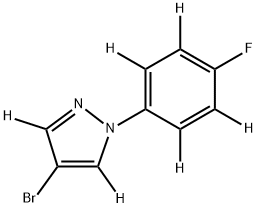 4-bromo-1-(4-fluorophenyl-2,3,5,6-d4)-1H-pyrazole-3,5-d2 구조식 이미지