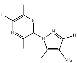 1-(pyrazin-2-yl-d3)-1H-pyrazol-3,5-d2-4-amine 구조식 이미지