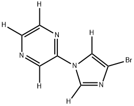 2-(4-bromo-1H-imidazol-1-yl-2,5-d2)pyrazine-3,5,6-d3 Structure