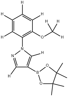 1-(2-(methoxy-d3)phenyl-3,4,5,6-d4)-4-(4,4,5,5-tetramethyl-1,3,2-dioxaborolan-2-yl)-1H-pyrazole-3,5-d2 구조식 이미지